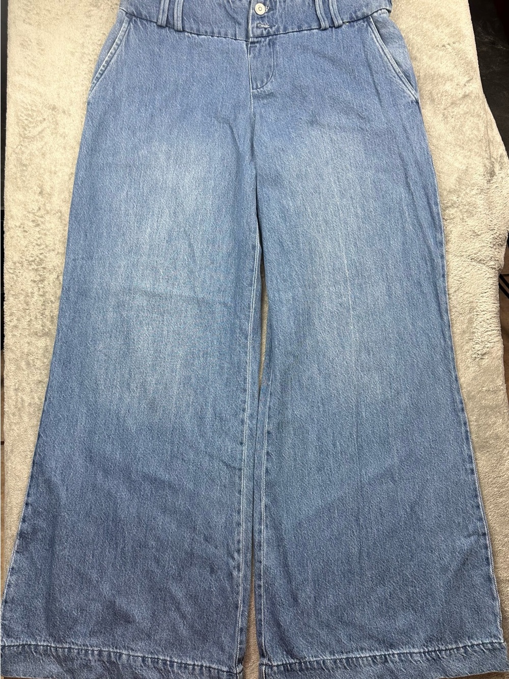 Happily Grey Women’s Wide Leg Denim Pants Size 13/31 Blue High Rise Lyocell - Picture 2 of 11